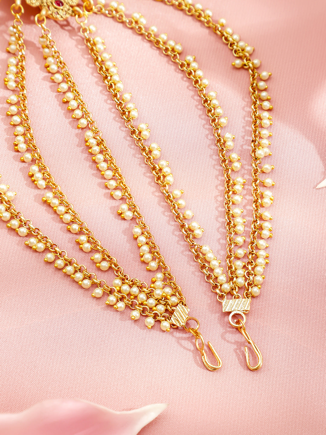 Rubans 18K Gold-Plated Dual-Toned Brass Long Cascading Cubic Zirconia Drop Earrings