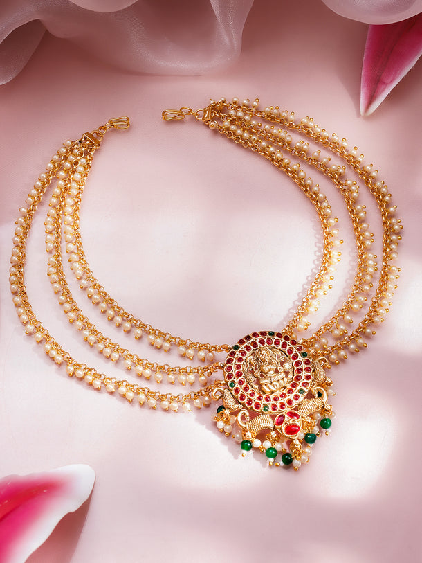 Bridal Pearl Drop Layers Temple Hair Accessory