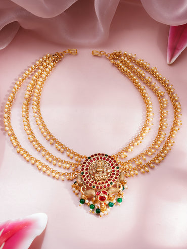 Bridal Pearl Drop Layers Temple Hair Accessory