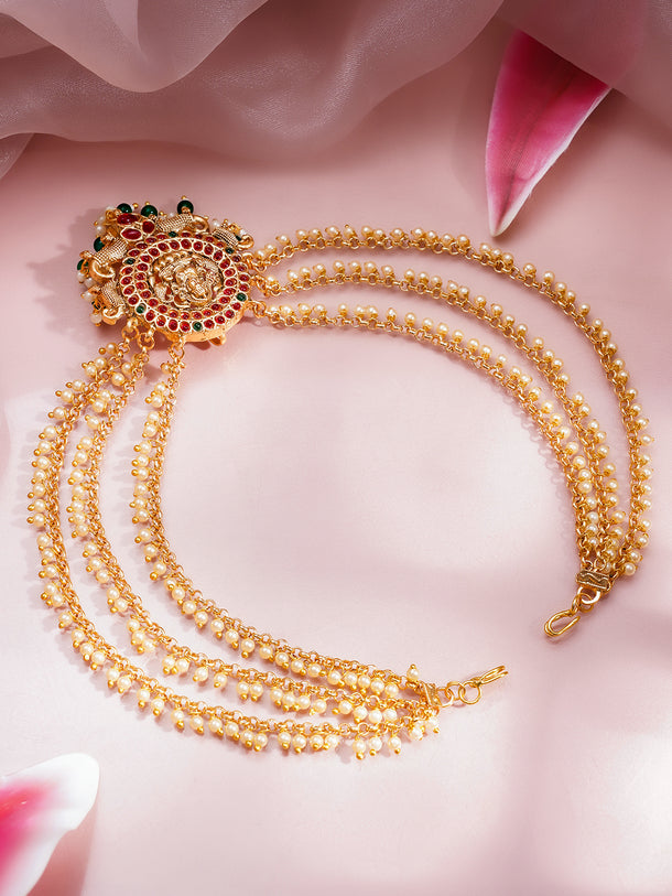 Bridal Pearl Drop Layers Temple Hair Accessory