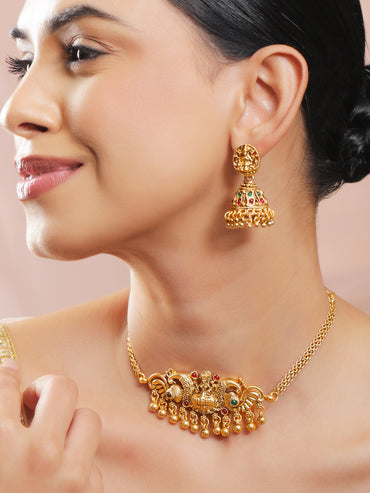 Lakshmi Mandir Temple Necklace Set