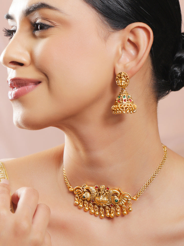 Lakshmi Mandir Temple Necklace Set