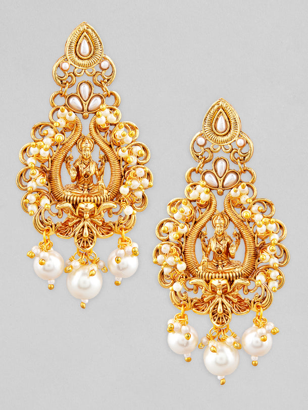 Rubans Gold-Toned Classic Drop Earrings