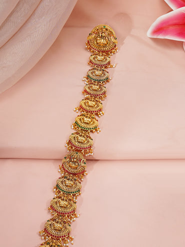 Gold Plated Royal Yali Antique Gold Temple Hair Accessory