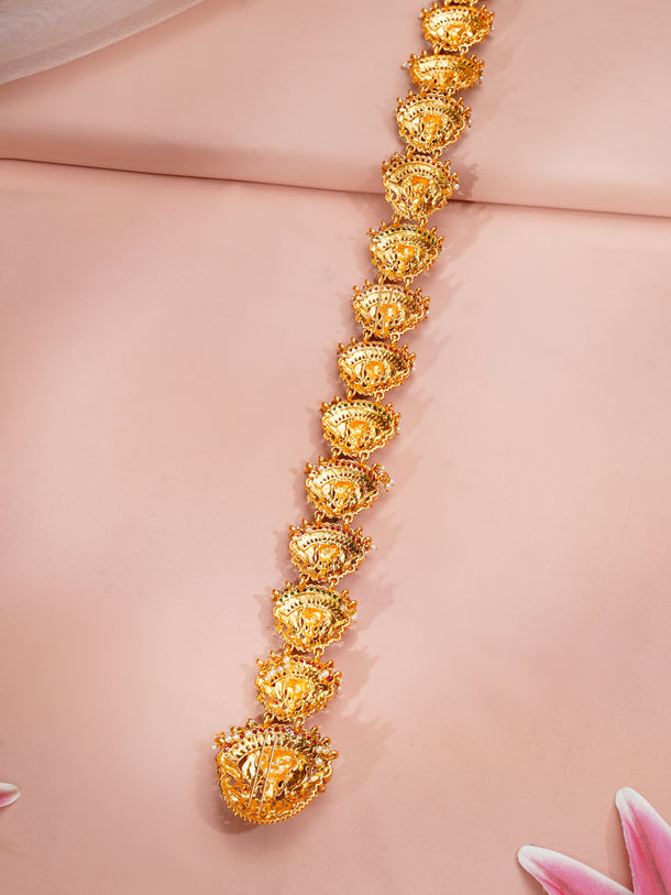 Gold Plated Royal Yali Antique Gold Temple Hair Accessory