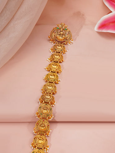 Gold Plated Divine Lakshmi Heritage Temple Hair Accessory