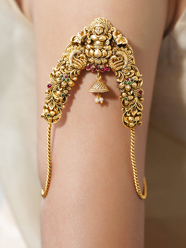Rubans Women Brass Temple Gold-Plated Armlet Bracelet