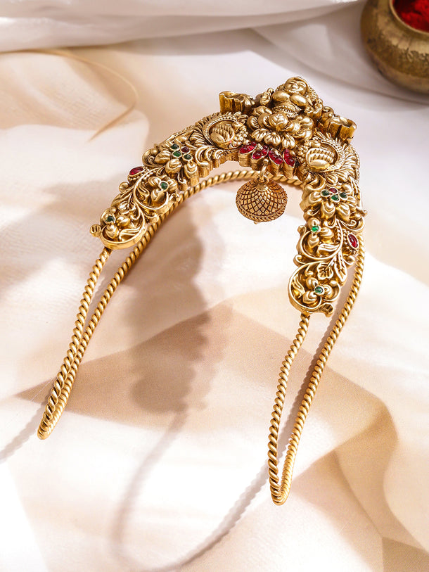 Rubans Women Brass Temple Gold-Plated Armlet Bracelet