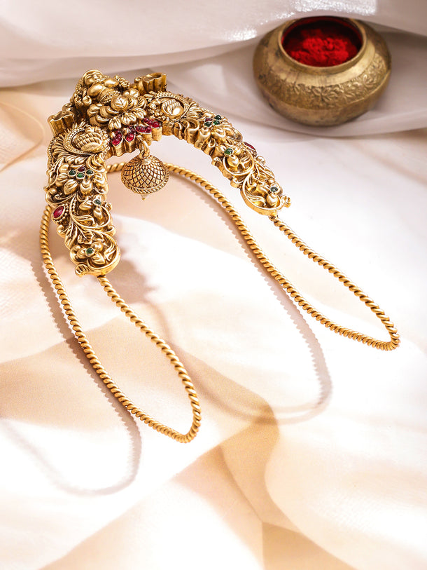 Rubans Women Brass Temple Gold-Plated Armlet Bracelet