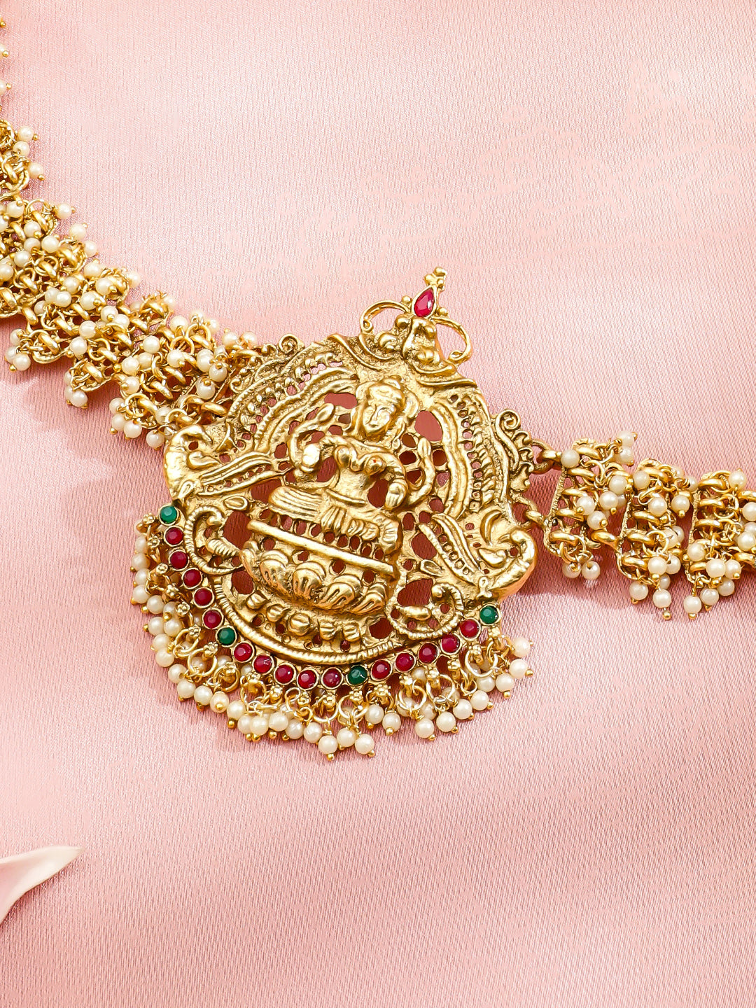 Rubans Women 22K Gold-Plated Artificial Stones Studded Waist Chain Saree Accessories