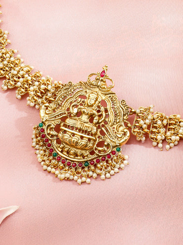 Rubans Women 22K Gold-Plated Artificial Stones Studded Waist Chain Saree Accessories