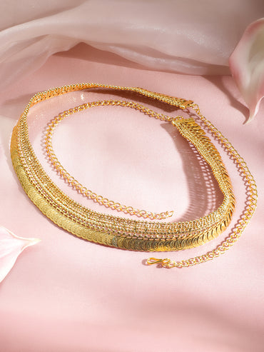 Coin Motif Gold Toned Temple Kamarbandh