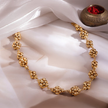 Rubans 24K Gold Plated Handcrafted Temple Necklace
