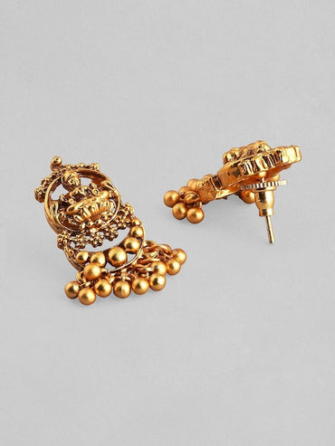 Rubans 24K Gold Plated Goddess Lakshmi Motif Handcrafted Traditional Temple Jewellery Set