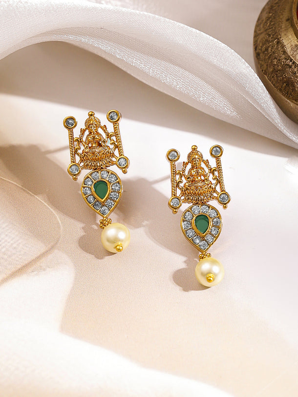 Multicolor Studded Laxmi Motif Necklace Set