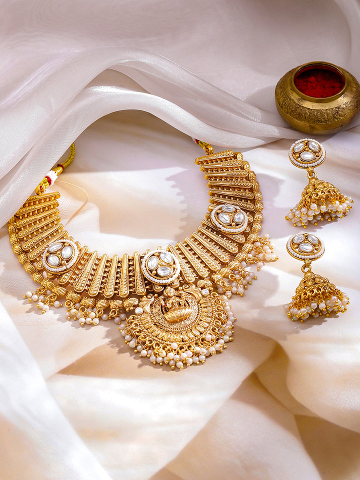 Devotional Glam Lakshmi Temple Necklace Set