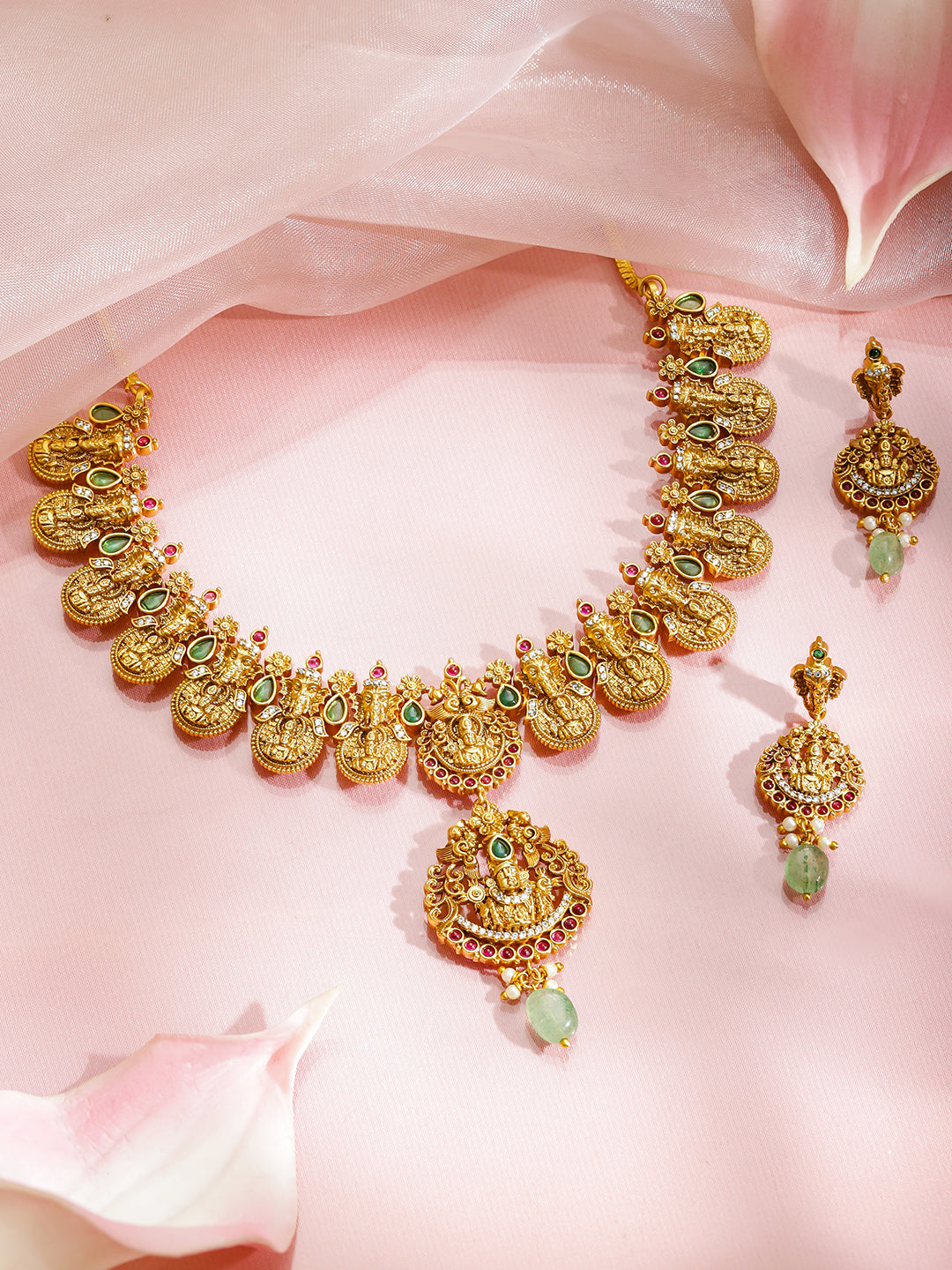 Festival Glow Temple Necklace Set