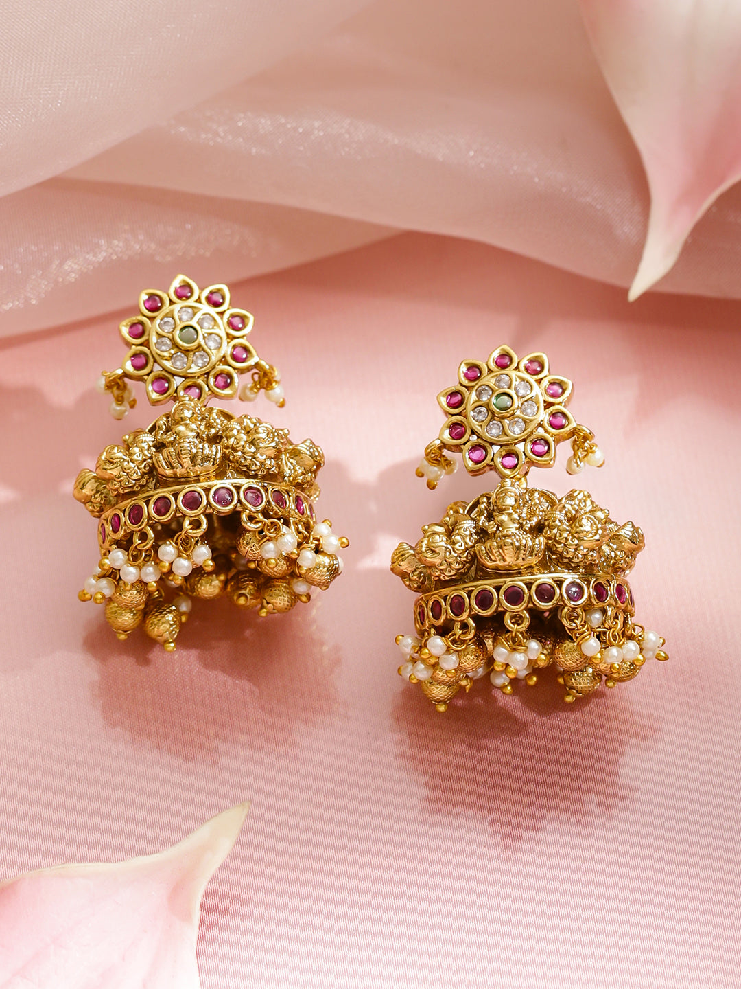 Sacred Glow Lakshmi Temple Necklace Set