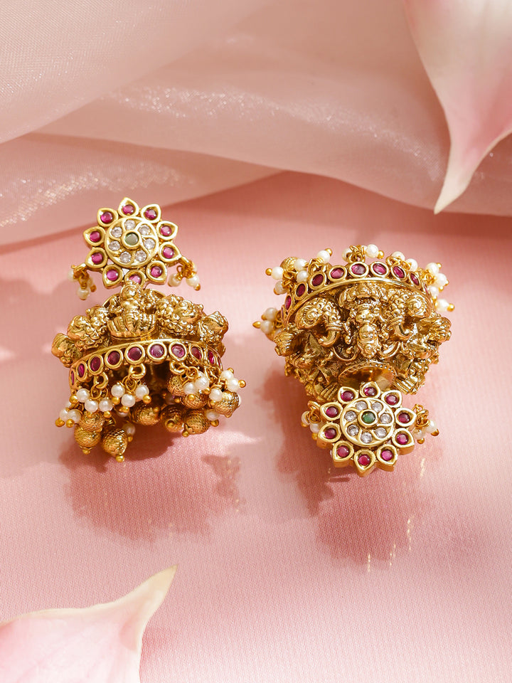 Sacred Glow Lakshmi Temple Necklace Set