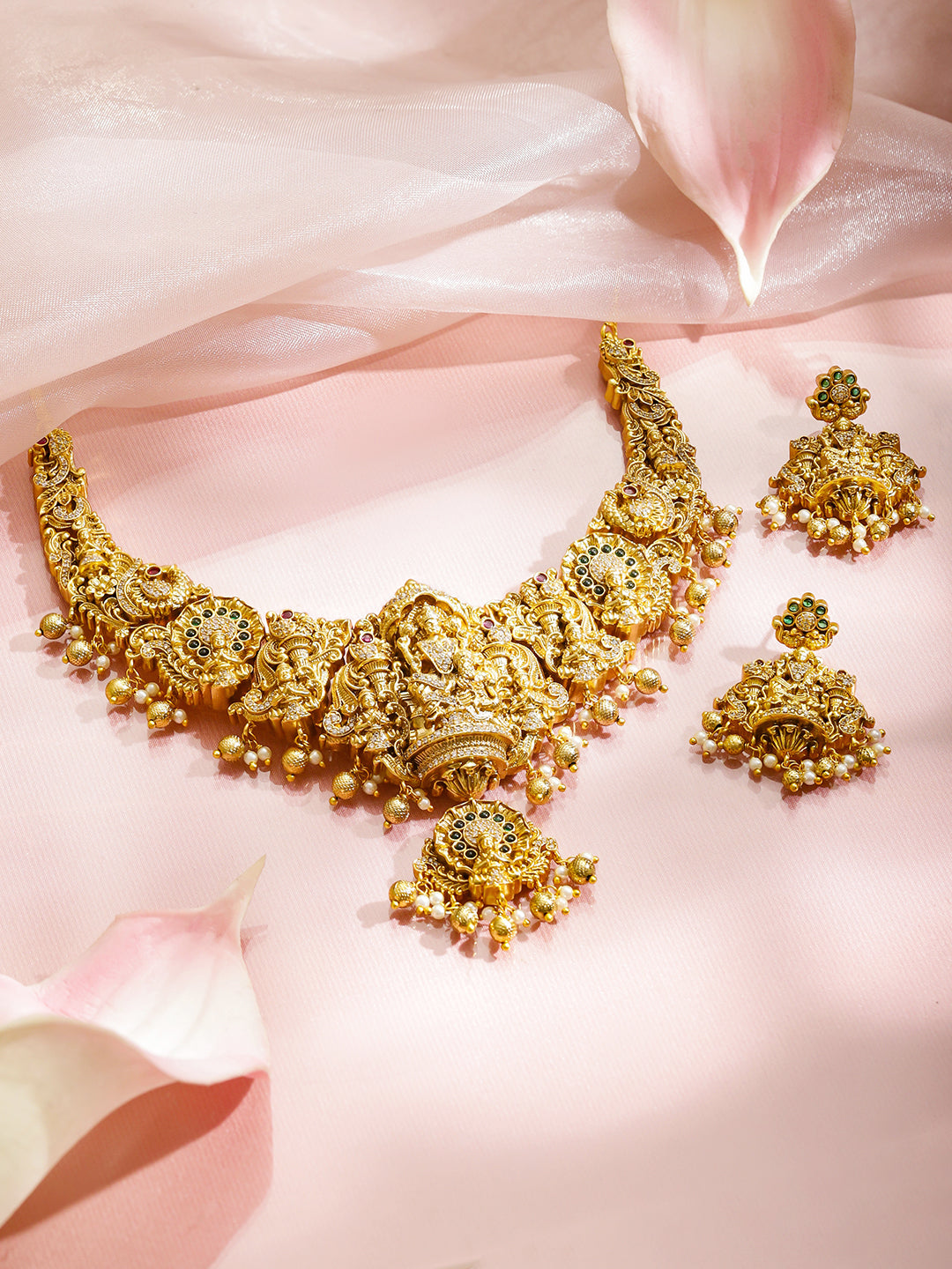 Royal Lakshmi Motif Necklace Set