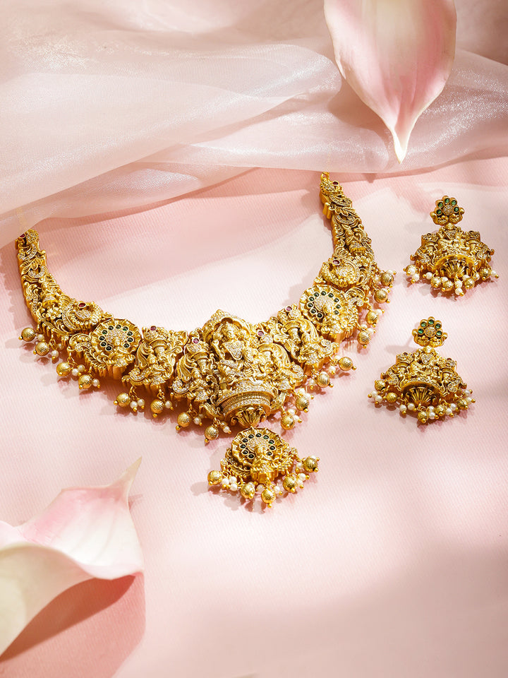 Royal Lakshmi Motif Necklace Set