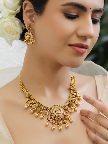 Lord Krishna Temple Necklace Set