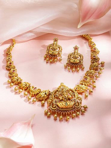 Lord Ganesha Divine Necklace Set