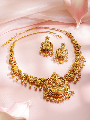 Lord Ganesha Divine Necklace Set