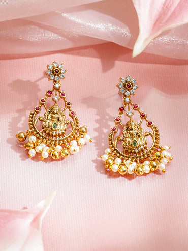 Multicolor Studded Laxmi Motif Choker Set