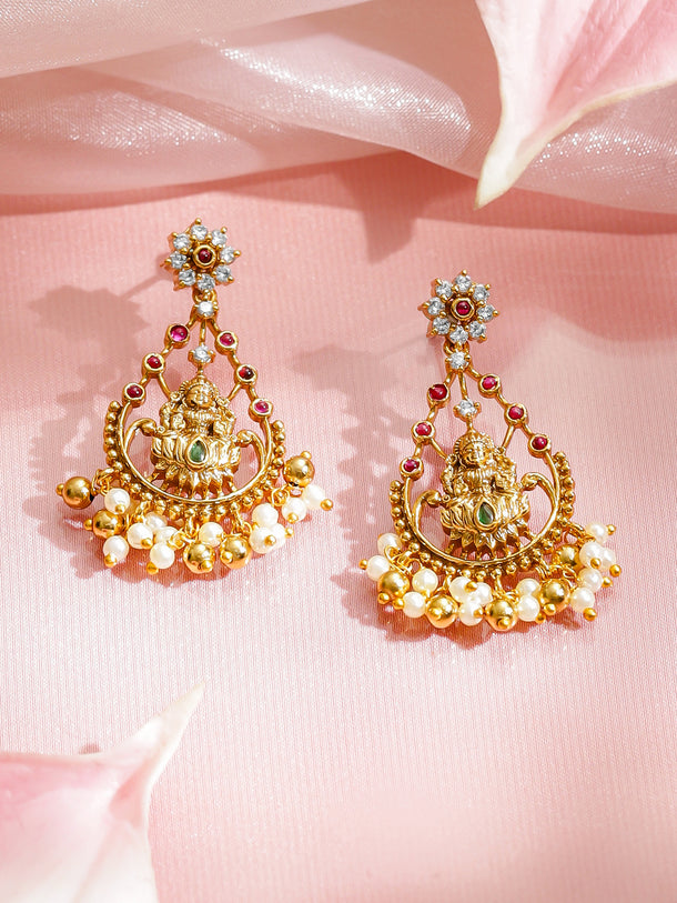 Multicolor Studded Laxmi Motif Choker Set