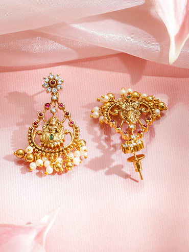 Multicolor Studded Laxmi Motif Choker Set