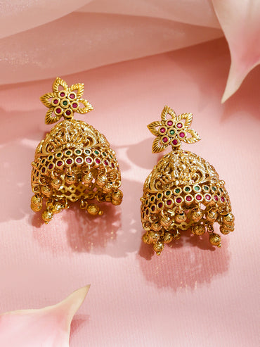 Pink-Green Lakshmi Choker Set