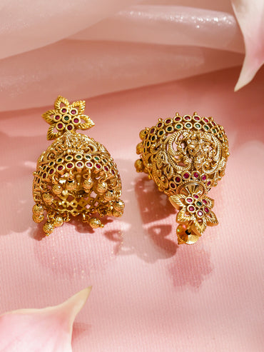 Pink-Green Lakshmi Choker Set