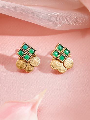 Rubans 22k Gold-Plated American Diamond Stone-Studded Jewellery Set