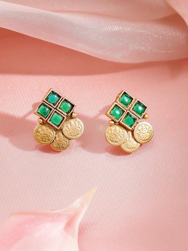 Rubans 22k Gold-Plated American Diamond Stone-Studded Jewellery Set