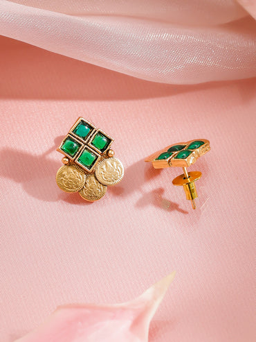 Rubans 22k Gold-Plated American Diamond Stone-Studded Jewellery Set