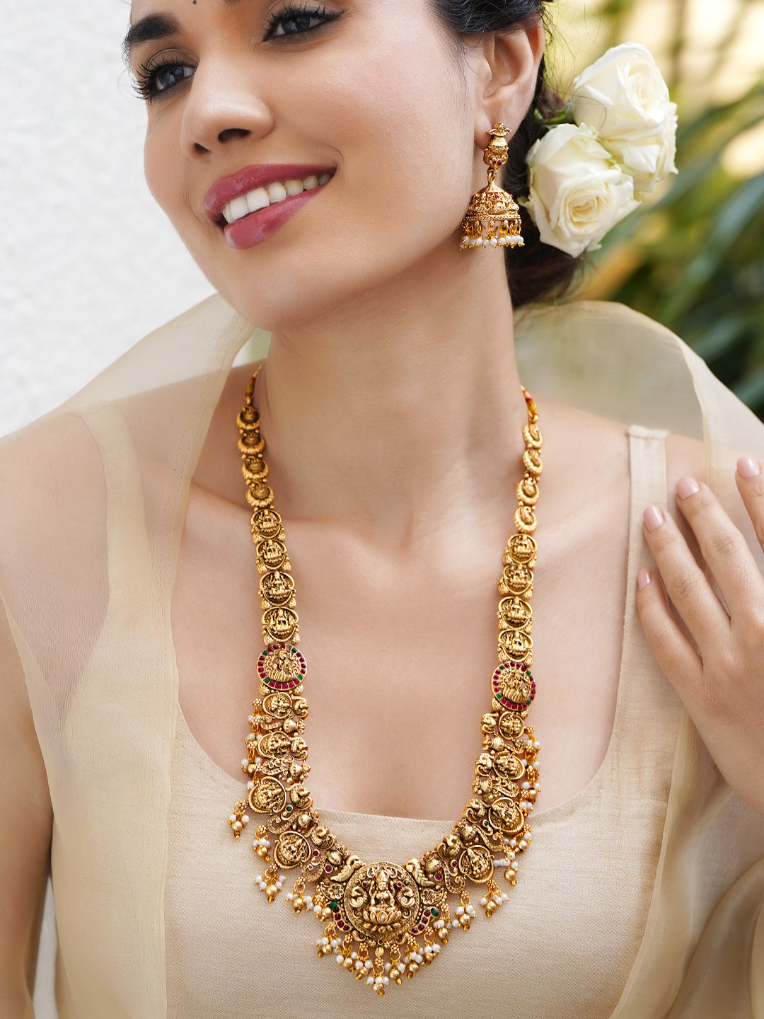 Rubans 22k Gold-Plated Pearls-Beaded Jewellery Set