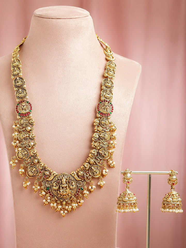Rubans 22k Gold-Plated Pearls-Beaded Jewellery Set