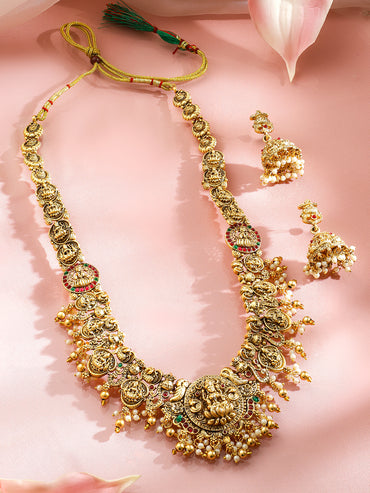 Rubans 22k Gold-Plated Pearls-Beaded Jewellery Set