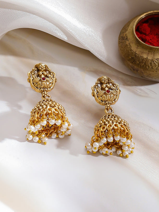 Divine Pearl Cluster Temple Jewellery Set