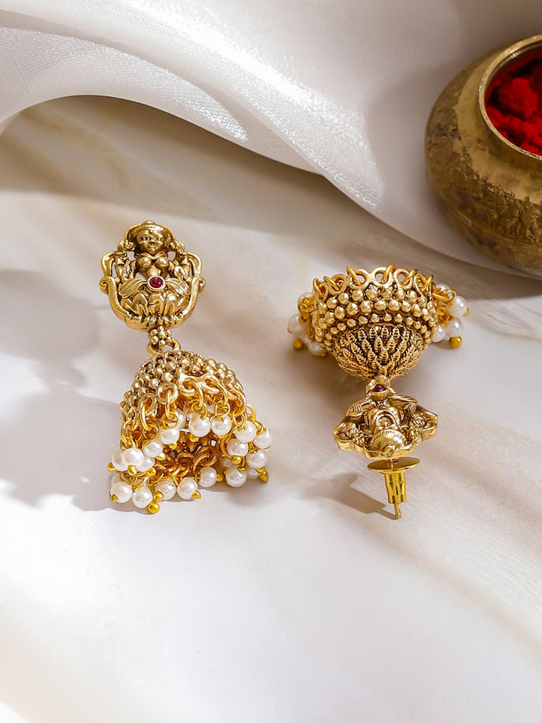 Divine Pearl Cluster Temple Jewellery Set