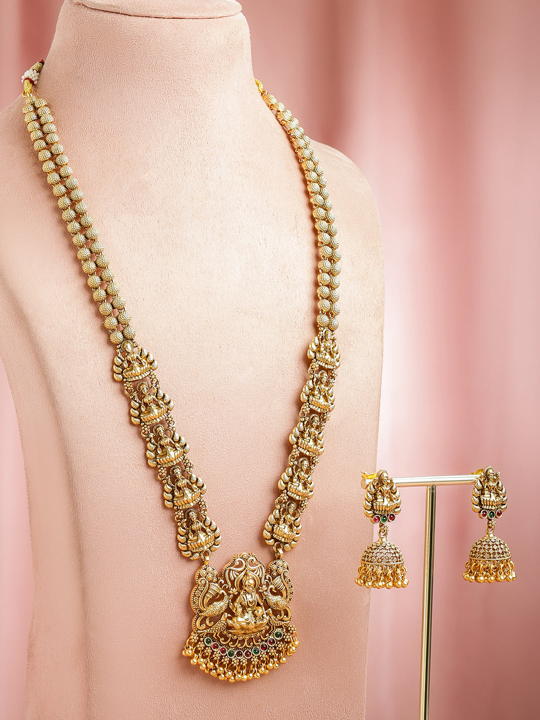 Rubans 22K Gold-Plated Stone Studded Jewellery Set