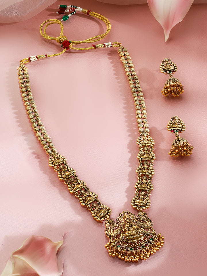 Rubans 22K Gold-Plated Stone Studded Jewellery Set