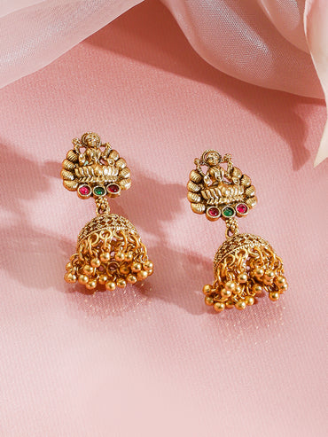 Rubans 22K Gold-Plated Stone Studded Jewellery Set