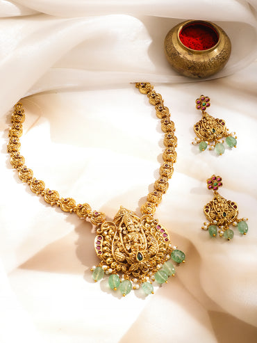 Sacre Idols Green Pink Necklace Set