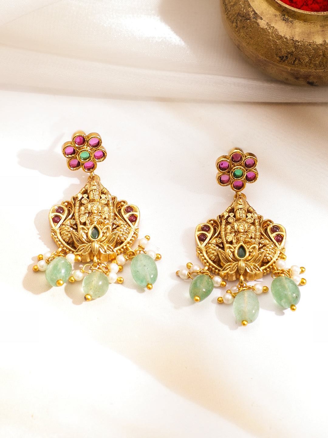 Sacre Idols Green Pink Necklace Set