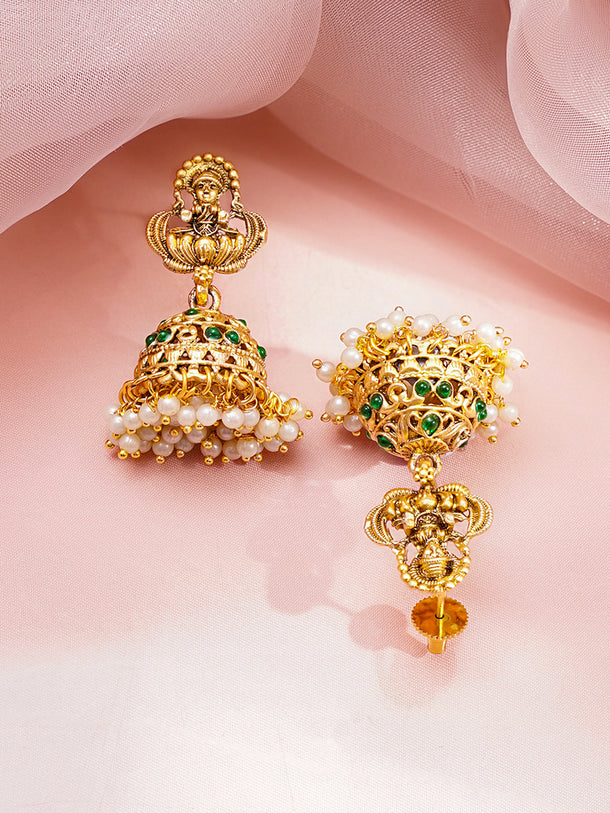 Divine Temple Emerald Necklace Set