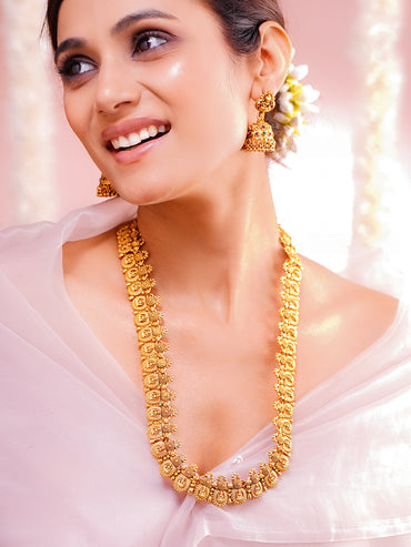 Bride’s Golden Glow Temple Necklace Set
