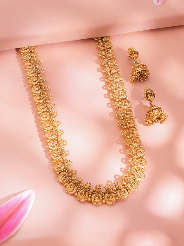 Bride’s Golden Glow Temple Necklace Set