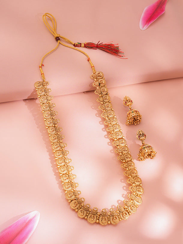 Bride’s Golden Glow Temple Necklace Set